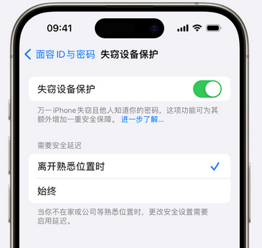 禄丰苹果手机维修分享iOS17'失窃设备保护'功能是什么？ 